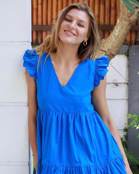 Astrid Dress - Swedish Blue Cotton